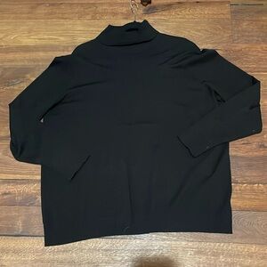 August Silk Ribbed Black Sweater